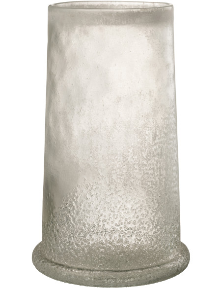 Photophore original conique XL Diamètre 23 cm en Verre Blanc Motif givré Sugar - 2