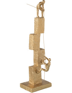 Statuette déco abstraite XL Escalade Hauteur 50 cm en Résine Dorée Erivon - 1