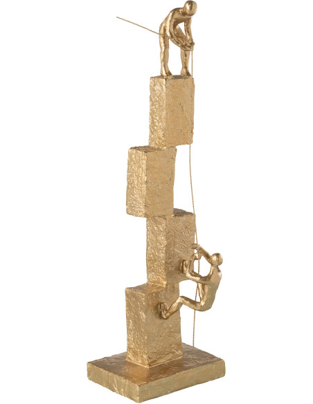 Statuette déco abstraite XL Escalade Hauteur 50 cm en Résine Dorée Erivon - 1
