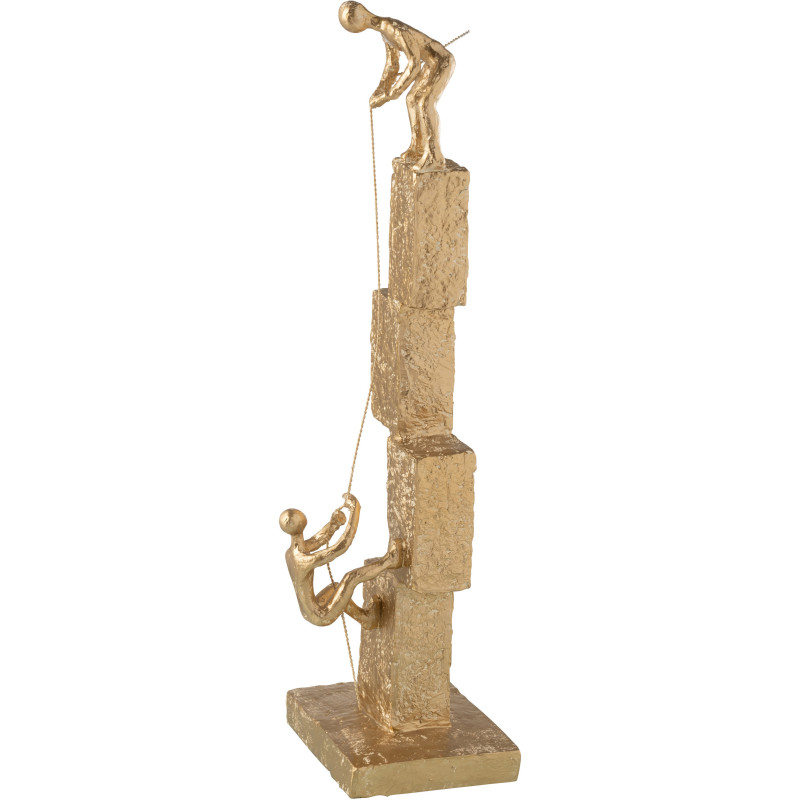 Statuette déco abstraite XL Escalade Hauteur 50 cm en Résine Dorée Erivon - 2
