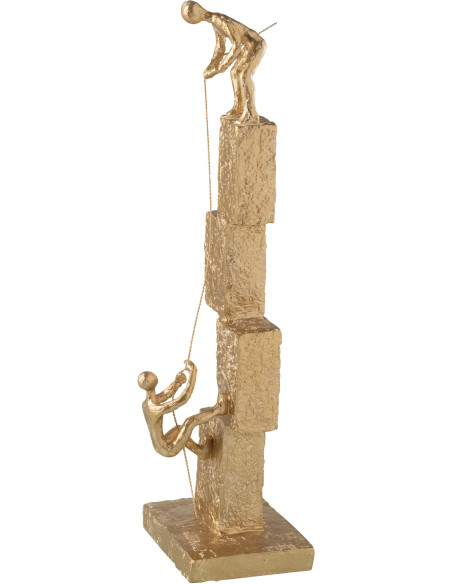 Statuette déco abstraite XL Escalade Hauteur 50 cm en Résine Dorée Erivon - 2