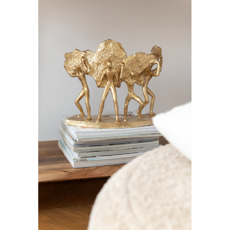 Statuette déco abstraite Porteurs de pierres Hauteur 27 cm en Résine Doré Gamini - 2