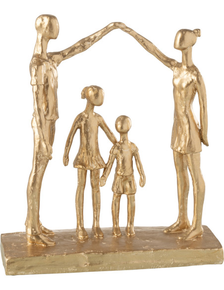 Statuette déco abstraite Jeu en famille Hauteur 29 cm en Résine Doré Lotina - 1