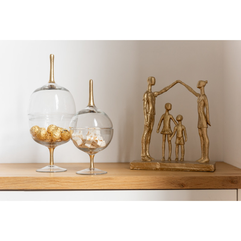 Statuette déco abstraite Jeu en famille Hauteur 29 cm en Résine Doré Lotina - 2