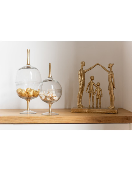 Statuette déco abstraite Jeu en famille Hauteur 29 cm en Résine Doré Lotina - 2