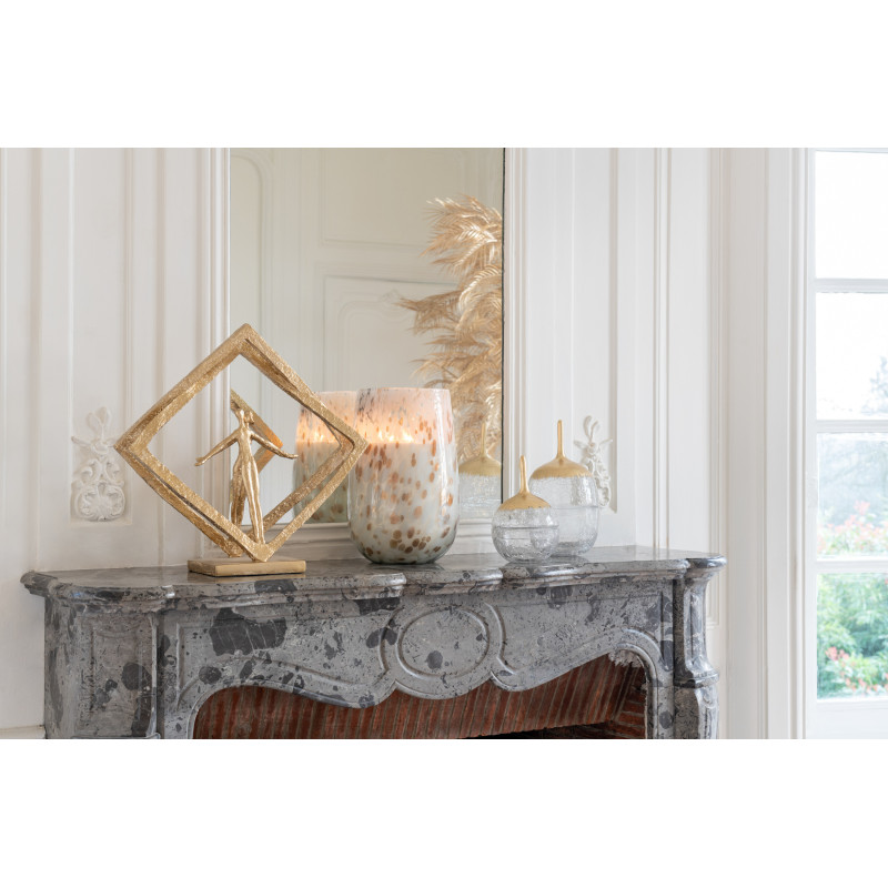 Statuette déco abstraite Couple losange Hauteur 44 cm en Résine Doré Lovaris - 2