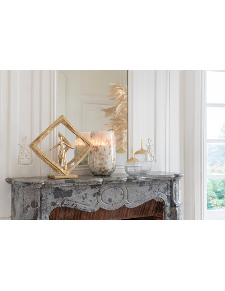 Statuette déco abstraite Couple losange Hauteur 44 cm en Résine Doré Lovaris - 2