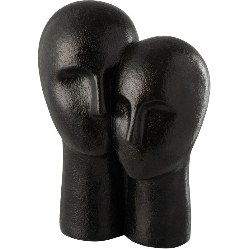 Statuette déco Visages Couple Hauteur 42 cm en Résine Noir Wylera - 1