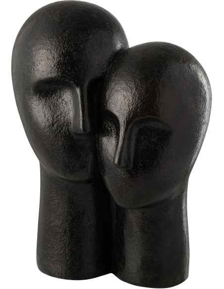 Statuette déco Visages Couple Hauteur 42 cm en Résine Noir Wylera - 1
