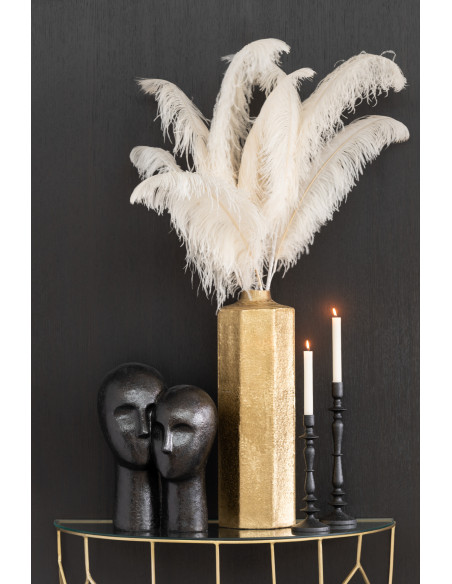 Statuette déco Visages Couple Hauteur 42 cm en Résine Noir Wylera - 3