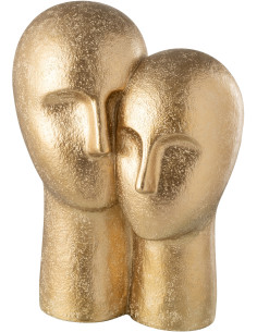 Statuette déco Visages Couple Hauteur 42 cm en Résine Doré Zivryn - 1