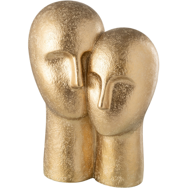 Statuette déco Visages Couple Hauteur 42 cm en Résine Doré Zivryn - 1