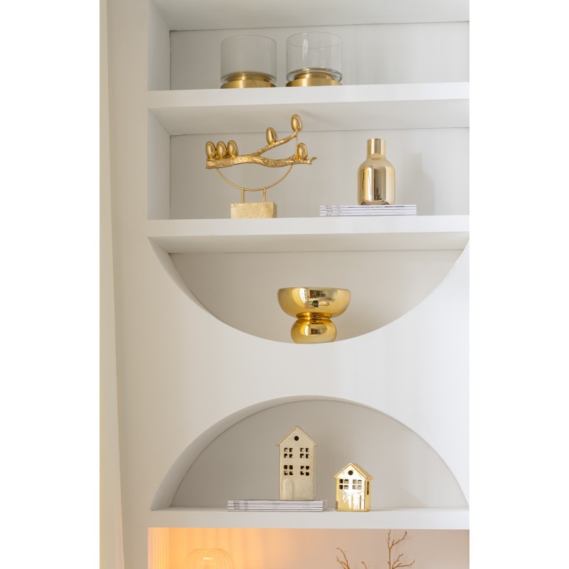 Statuette déco moderne Oiseaux sur branche 35 cm en Résine Doré Halvor - 4