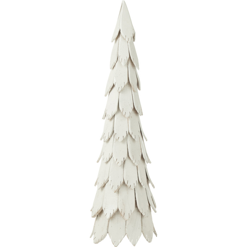 Sapin de Noël original XXL Hauteur 120 cm en Bois de châtaignier Blanc Elvany - 1