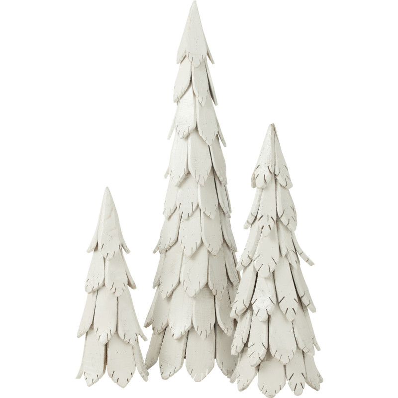 Sapin de Noël original XXL Hauteur 120 cm en Bois de châtaignier Blanc Elvany - 2