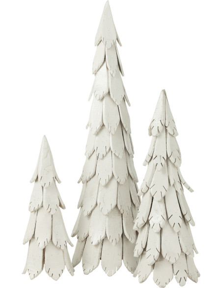 Sapin de Noël original XXL Hauteur 120 cm en Bois de châtaignier Blanc Elvany - 2