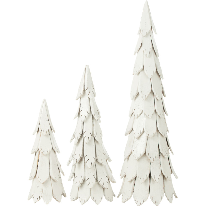 Sapin de Noël original XXL Hauteur 120 cm en Bois de châtaignier Blanc Elvany - 3