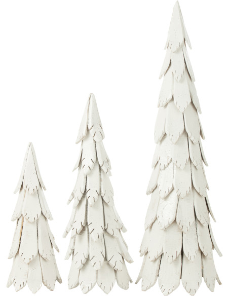 Sapin de Noël original XXL Hauteur 120 cm en Bois de châtaignier Blanc Elvany - 3