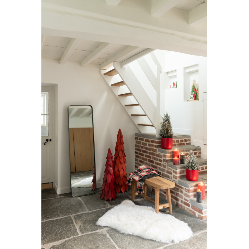 Sapin de Noël original XXL Hauteur 120 cm en Bois de châtaignier Rouge Elvany - 5