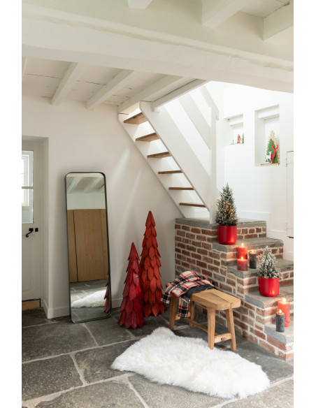 Sapin de Noël original XXL Hauteur 120 cm en Bois de châtaignier Rouge Elvany - 5