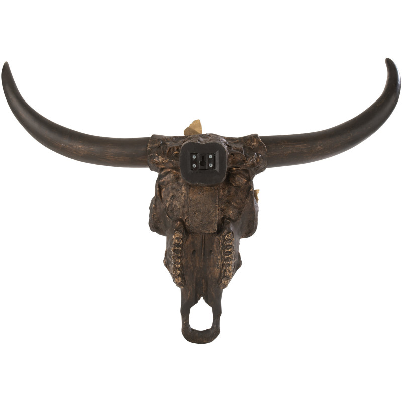 Décoration murale originale XXL Crâne Papillons 93 cm en Résine Marron Doré Thurios - 2