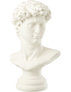 Statue déco antique Xl Buste David Hauteur 50 cm en Résine Blanc Xylora - 1