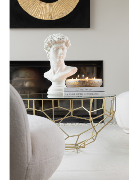 Statue déco antique Xl Buste David Hauteur 50 cm en Résine Blanc Xylora - 3