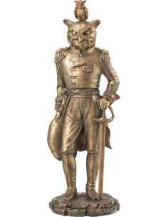 Statuette déco originale Homme Hibou Hauteur 38 cm en Résine Doré Anthropo - 1