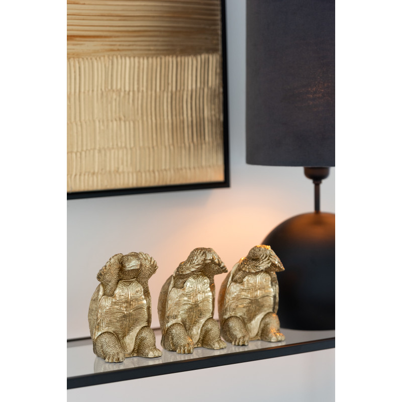 Statuette déco Tortue Voir Entendre Se taire Hauteur 14 cm en Résine Doré Rolvan (Lot de 3) - 2
