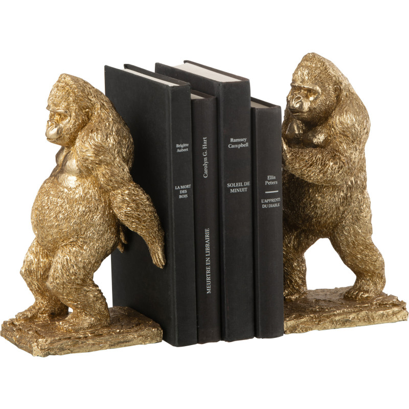 Serre livres original Gorille Hauteur 24 cm en Résine Doré Massimo - 3