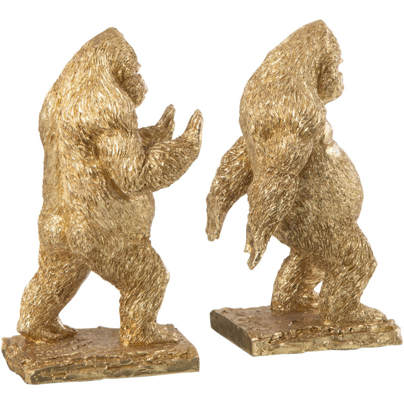 Serre livres original Gorille Hauteur 24 cm en Résine Doré Massimo - 4