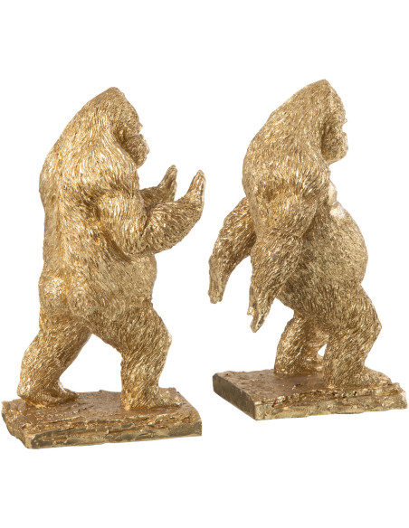 Serre livres original Gorille Hauteur 24 cm en Résine Doré Massimo - 4