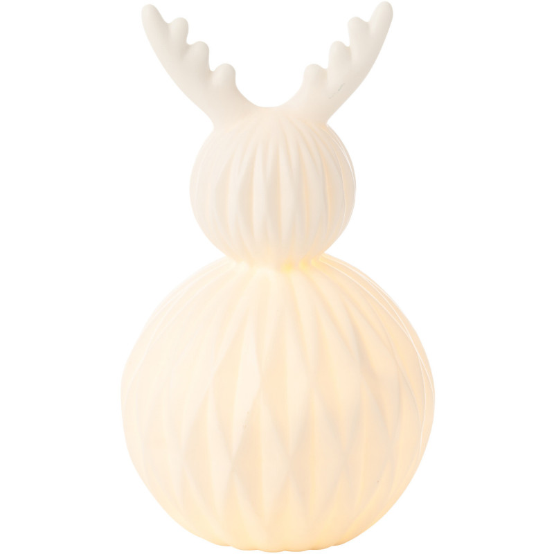 Lampe à poser originale Renne Led Hauteur 23 cm en Porcelaine Blanc Mival - 1
