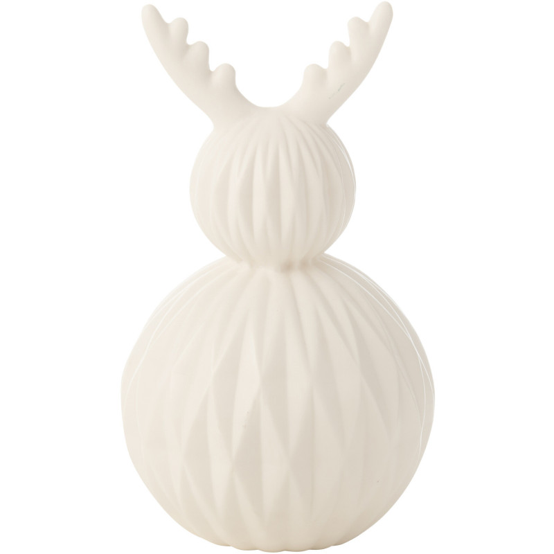 Lampe à poser originale Renne Led Hauteur 23 cm en Porcelaine Blanc Mival - 2