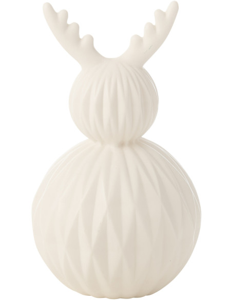 Lampe à poser originale Renne Led Hauteur 23 cm en Porcelaine Blanc Mival - 2