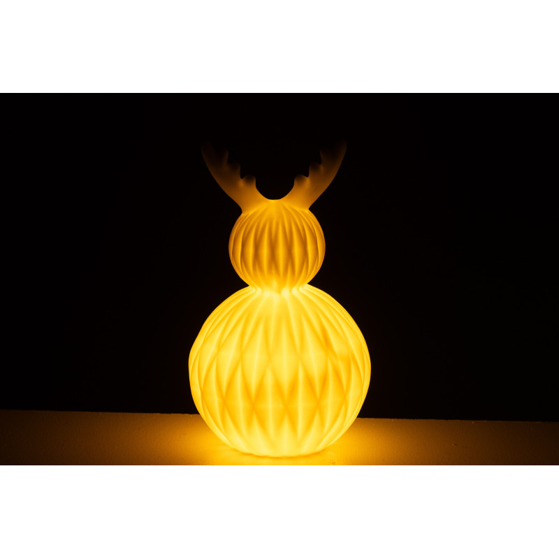 Lampe à poser originale Renne Led Hauteur 23 cm en Porcelaine Blanc Mival - 3