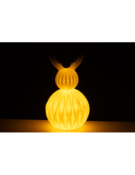 Lampe à poser originale Renne Led Hauteur 23 cm en Porcelaine Blanc Mival - 3