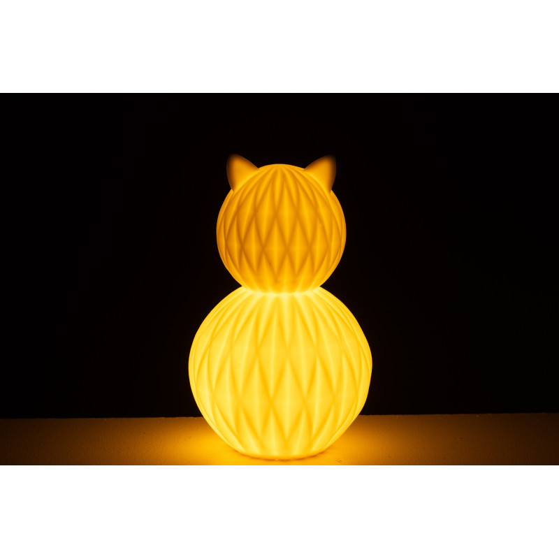 Lampe à poser originale Chat Led Hauteur 22 cm en Porcelaine Blanc Mival - 3