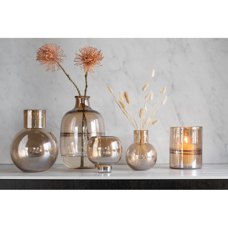 Vase Ovale Amber Hauteur 30 cm en Verre Ambre - 2