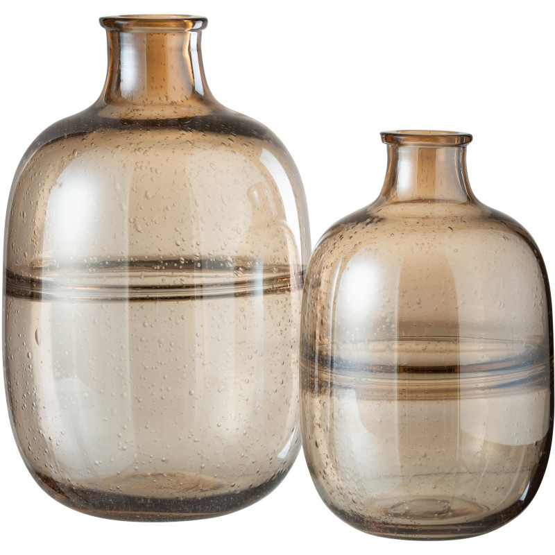Vase Ovale Amber Hauteur 35 cm en Verre Ambre - 3