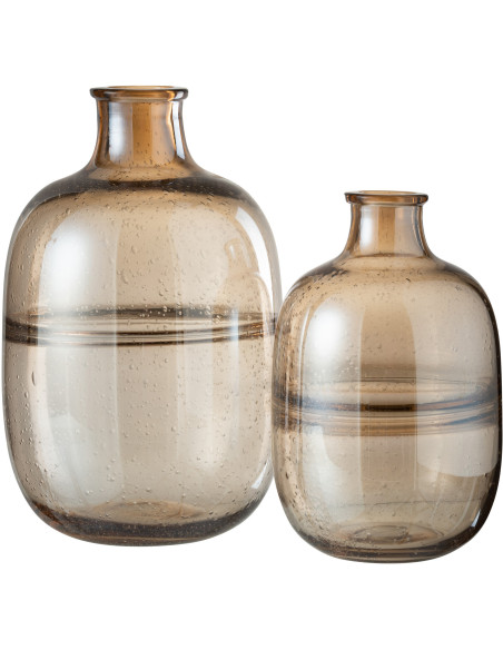 Vase Ovale Amber Hauteur 35 cm en Verre Ambre - 3