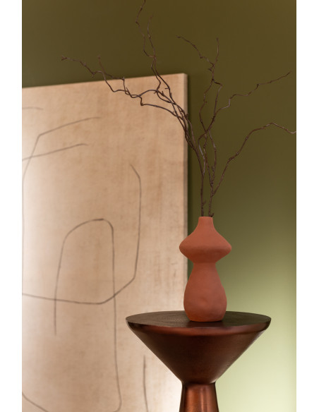 Vase original Champignon Hauteur 22 cm en Porcelaine Taupe Vert Terracotta Nerko (Lot de 3) - 4