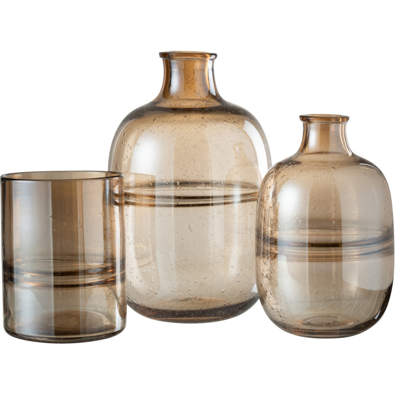 Vase Ovale Amber Hauteur 35 cm en Verre Ambre - 4