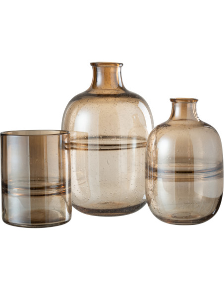 Vase Ovale Amber Hauteur 35 cm en Verre Ambre - 4