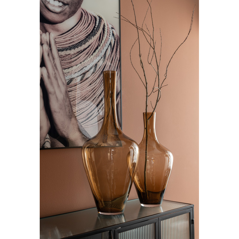 Vase Amphore XXL Joni Hauteur 70 cm en Verre Ambre - 4