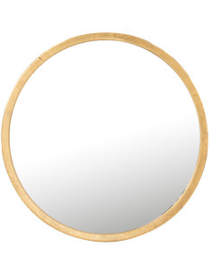Petit Miroir Mural Rond Mona en Métal Doré - 1