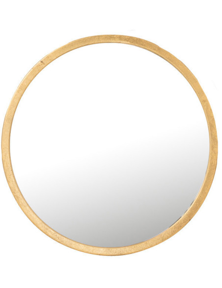 Petit Miroir Mural Rond Mona en Métal Doré - 1