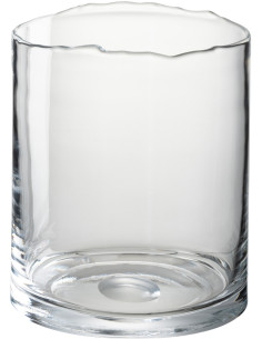 Photophore Cylindrique Glass Diamètre 17 cm en Verre Transparent - 1