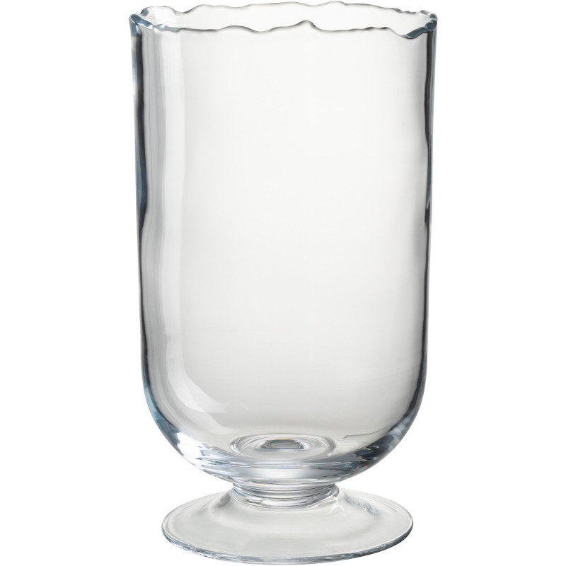 Photophore Cylindrique sur pied Glass Diamètre 15 cm en Verre Transparent - 1