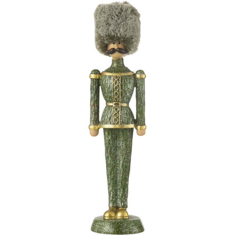 Statuette déco Noël Casse noisette XL Chapeau fourrure Hauteur 32 cm en Résine Vert Zevran - 1
